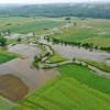 Rund um die Kissinger Paartalhalle waren die Felder beim Hochwasser überflutet.
