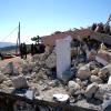 Eine zerstörte griechisch-orthodoxe Kirche nach dem Erdbeben im September 2021 im Süden der Insel Kreta.