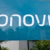 Der Firmenname des Immobilienkonzerns «Vonovia» steht auf einem Schild.