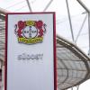 Blick auf das Fußballstadion von Bayer 04 Leverkusen am frühen Morgen.