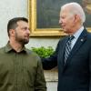 US-Präsident Joe Biden (r) bei einem Treffen mit seinem ukrainischen Amtskollegen Wolodymyr Selenskyj in Washington im September 2023. Die Ukraine ist angesichts der russischen Invasion auf Hilfen aus dem Westen, insbesondere der USA, angewiesen.