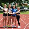 Die 4 x 75-Meter-Staffel gewann die Startgemeinschaft Schwabmünchen/Wehringen mit (von links) Laura Simanowski, Nora Körber, Leah Henshaw und Anna Deuringer.
