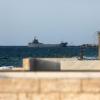 Schiffe fahren vor der Küste des Gazastreifens