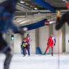 Indoor-Trainung bei Eiseskälte: Skilangläufer in der Skisporthalle Oberhof.