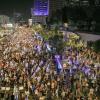 Demonstranten in Tel Aviv fordern die Freilassung der Geiseln, die im Gazastreifen von den Terroristen der Hamas festgehalten werden.