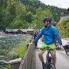Felix Neureuther wirbt in Lunz am See für die Radstrecken in Niederösterreich.

