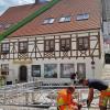 Die Aufbauarbeiten der Hauptbühne des Harburger Stadtfest sind im vollen Gange. 

