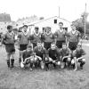 Die Meistermannschaft des TSV 1861 Nördlingen am 20. Juni 1964 in Friedberg. Oben von links: Kraft, Müller, Ewig, Schäble, Thätig, Tahedl, unten von links: Sacherl, Jeromin, Doleczik, Gottwald und Feix.