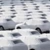 Audi-Fahrzeuge des Volkswagen Konzerns stehen im Hafen zur Verschiffung bereit.