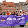"Für die Vielfalt - Gegen den Hass" war das Motto des zweiten Christopher-Street-Days in Memmingen