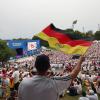 Die Fanzone im Olympiapark in München war bei den Deutschland-Spielen voll besetzt.
