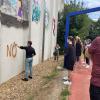 OB David Wittner weihte die neue Graffiti-Wand ein.