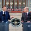 In engem Kontakt nach der Wahl in Frankreich: Macron und Scholz 