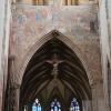 Das Weltgerichtsfresko im Ulmer Münster muss restauriert werden. Ein Baugerüst wird das Kircheninnere für viele Jahre prägen.