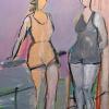Ein typisches Werk von Agnese Martori: Zwei Damen im Badeanzug.