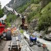 Sturzbäche haben Trassen auf der Strecke Visp-Täsch unterspült. (Foto aktuell)