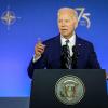 US-Präsident Joe Biden spricht bei den Feierlichkeiten zum 75. Jubiläum der Nato. Der Nato-Gipfel dauert bis zum 11.07.2024.
