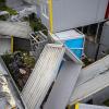 Das Unwetter hatte in einem Gewerbegebiet starke Schäden angerichtet.