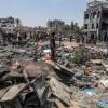 Zerstörungen in Chan Junis nach dem Luftangriff, bei dem Israel den Hamas-Brigadechef Rafa Salama tötete.