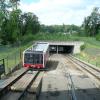 Die Standseilbahn am Luxemburger Kirchberg verbindet die Tramstation Pfaffenthal mit dem Regionalbahnhof.