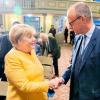 Merkel mit Friedrich Merz. Ihr Verhältnis gilt als schwer belastet. (Archivbild)