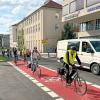 Tim von Winning an vorderster (Rad-)Front. Die neuen Radwege auf der Münchner Straße werden und wurden heiß diskutiert. 