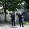 Polizeihund nach Bluttat in Wedeler Volkshochschule auf Spurensuche.