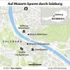 Ein Stadtrundgang auf Mozarts Spuren ist problemlos möglich - die Distanzen sind überschaubar in Salzburgs Innenstadt.