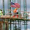Bauarbeiter auf einer Baustelle in den USA