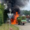 In Harburg ist am Donnerstag ein Traktor in Brand geraten.