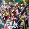 Pro-palästinensische Demo in Indonesien: Teilnehmer einer Demonstration rufen Slogans zur Unterstützung der Palästinenser in Gaza.