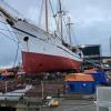 Auf dem Trockenen: Die Lissi in der Fassmer Werft.