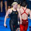 Bitter enttäuscht: Angelina Köhler (links) verpasste Bronze. Sie war einen Wimpernschlag langsamer als die Chinesin Zhang Yufei. 