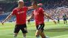 Hannover 1:0-Schütze Nicolo Tresoldi (r) mit Vorlagengeber Harvard Nielsen Hannover 1:0-Schütze Nicolo Tresoldi (r) mit Vorlagengeber Harvard Nielsen