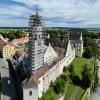 Auch am Babenhauser Kirchturm finden derzeit Sanierungsmaßnahmen statt.