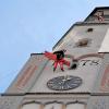 Die Höhenrettung vom 58 Meter hohen Schimmelturm in Lauingen lief glatt.