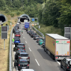 Vor dem Kohlbergtunnel staut sich der Verkehr.