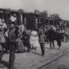 Ein Militärzug im  Kriegsjahr 1914 Militärzug im Bahnhof Rain. Soldaten und Verwundete wurden von der Bevölkerung bewirtet.