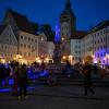 Blaulicht vom Historischen Rathaus. Was wohl in diesem Jahr geboten ist? 