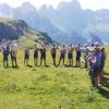 Völser und Friedberger Musikanten begleiten den Berggottesdienst vor dem Rosengartenmassiv