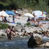 Viele Besucher am Lechstrand in Landsberg: In früheren Zeiten. 