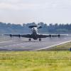 Ein Awacs-Flugzeug startet am Nato-Flugplatz in Geilenkirchen. Die Nato hatte auf ihrem Luftwaffenstützpunkt in Nordrhein-Westfalen zwischenzeitlich die zweithöchste Warnstufe ausgerufen. 