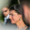 Sahra Wagenknecht, Bundesvorsitzende des Bündnis Sahra Wagenknecht (BSW), nimmt an einer BSW-Wahlkampfveranstaltung teil. Am 1. September 2024 finden in Thüringen die Landtagswahlen statt.