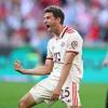 Bayerns Rekordspieler Thomas Müller bejubelt sein Tor gegen Freiburg.