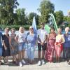 Die Inselbadnixen mit Wassermann von links nach rechts: Peter-Paul Straßer, Ulrike Straßer, Renate Hinz, Ilona Reinicke, Ursula Hellner, Trainer Nicolas (Nico) Onno (Fachangestellter für Bäderbetriebe), Liz Petz, Silvia Geißler, Karin Haschner und Gertrud Weber.