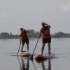 Sebastian Richly im Selbstversuch beim Stand-up-paddling mit Florian Dreher.