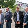 Münchens Oberbürgermeister Dieter Reiter (Zweiter von links) bei der Pressekonferenz nach den Schüssen in München.