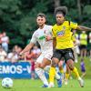 Er hat nicht nur die Haare schön, er bekam vor allem auch Spielpraxis: Der Ulmer Neuzugang Jayden Nelson (rechts) gegen Maximilian Bauer.