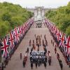 Der Trauerzug mit dem Sarg der gestorbenen britischen Königin Elizabeth II. führte über die Prachtstraße The Mall. Zwölf Tage, die sogenannten D-Days, sind im royalen Protokoll nach dem Tod des Oberhaupts vorgeschrieben.