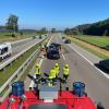 Vier Fahrzeuge fahren auf der A7 zwischen Altenstadt und Illertissen ineinander. In Folge bildet sich ein langer Stau.